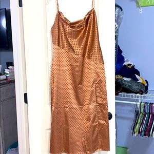 Polk-a-dot cowl neck slip dress